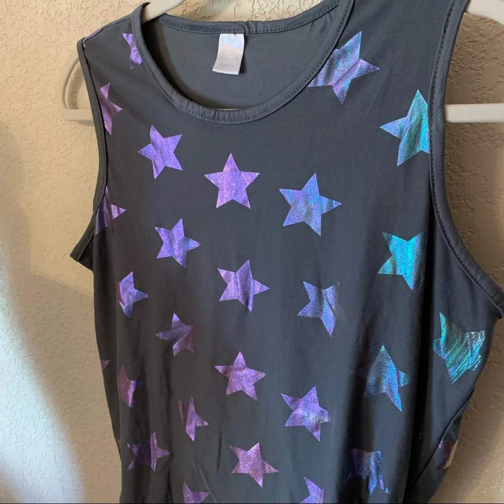 Metallic Star Grey Tank Top - Image 4