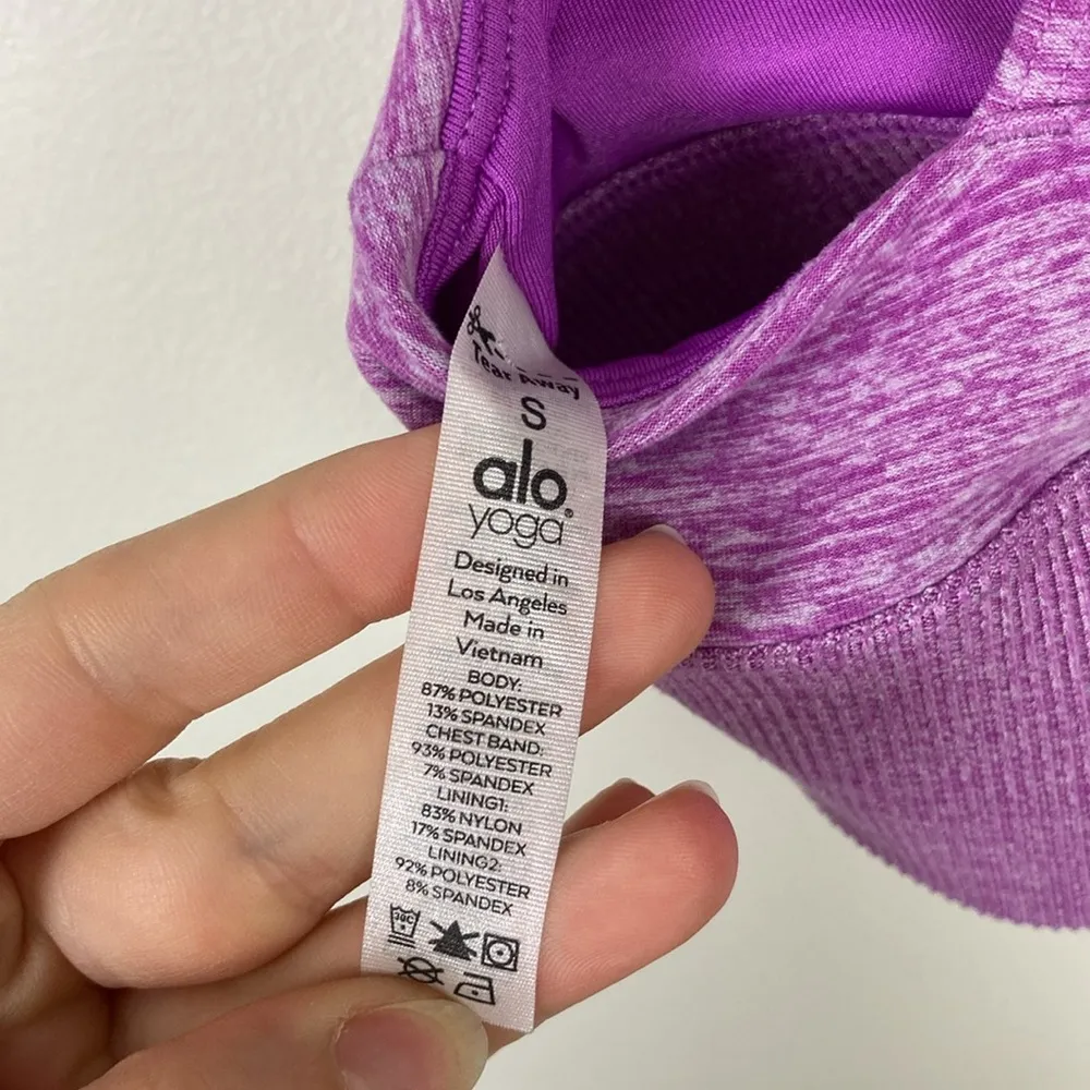 Alo Yoga Alosoft Lavish Sports Bra Strappy Women’s Size Small Purple Active Soft - Image 9