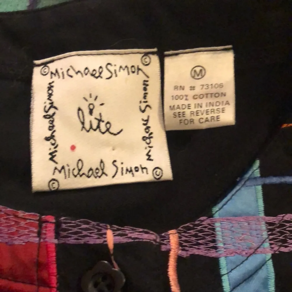 Lite Colorful Rainbow Ribbon Stripes Button Down Jacket Blazer Med - Image 7