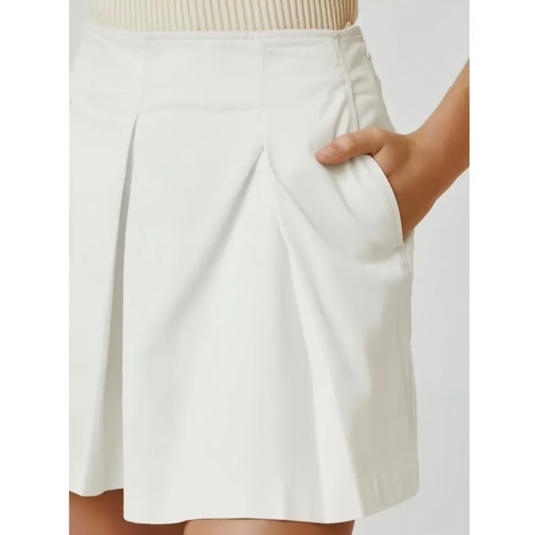 Maeve by Anthropologie Pleated Paperbag Waist Shorts Ivory Size 4 White - Image 2