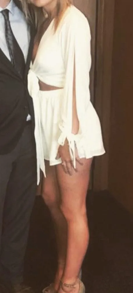 Reverse White Cutout Romper - Image 2