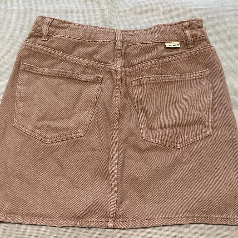 Front Slit Denim Mini Skirt - Dusty Pink - 27/M - Image 2