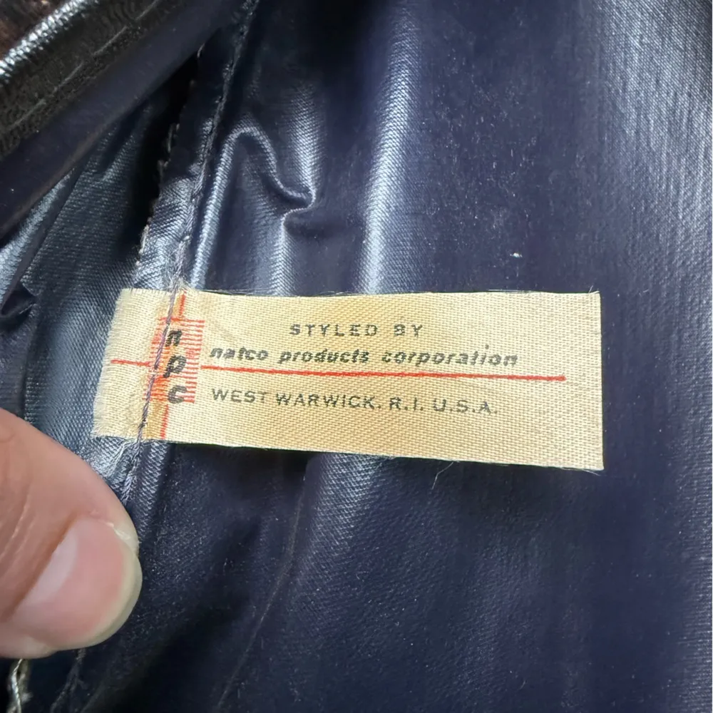 Vintage NPC 60/70s fabric flower power travel toiletries bag Orange - Image 8