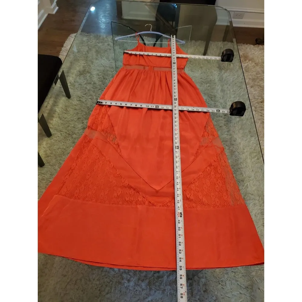 Ali & Kris Womens Coral 100% Polyester Square Neck Sleeveless Maxi Dress Large - Image 8