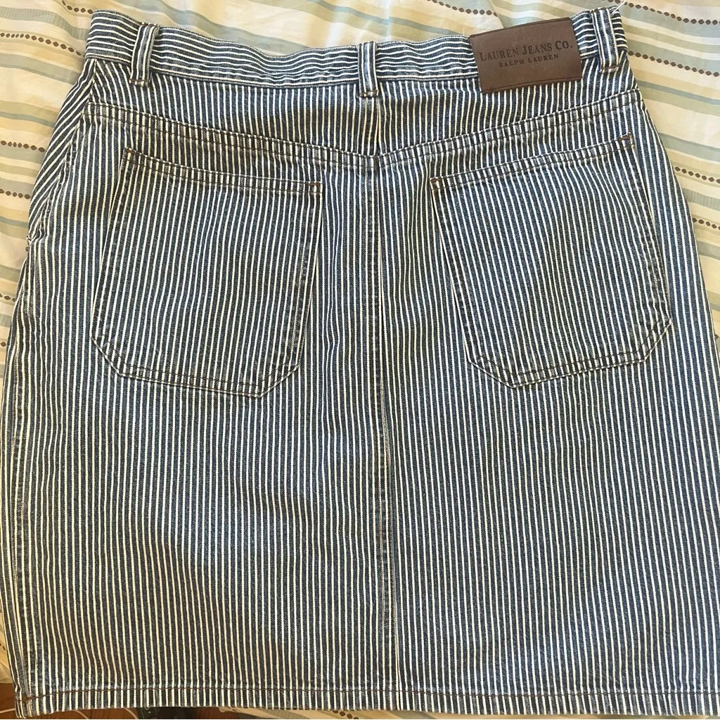 Vintage Lauren jeans co Ralph Lauren Striped Denim skirt - Image 3