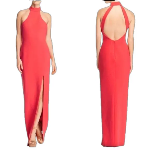 Slit High Neck Maxi Dress - Image 2
