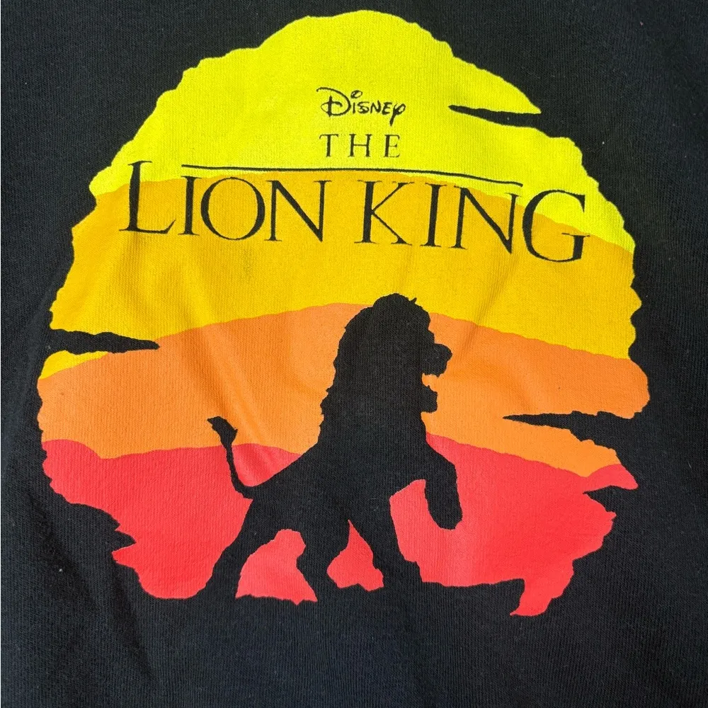 Women’s Disney The Lion King Crop Crewneck Sweatshirt Black XL - Image 2