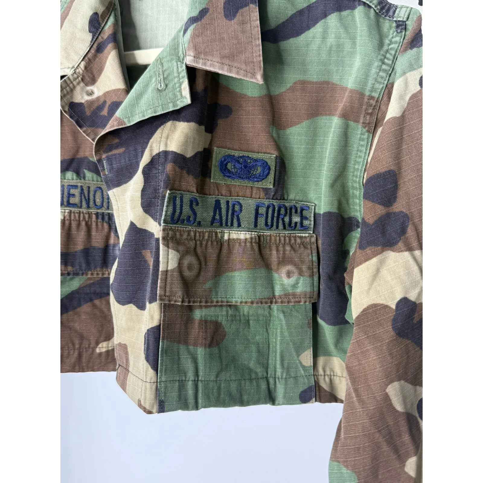 Furst of a Kind Cropped Military Camo Jacket U.S. Air Force Oversized Small - Image 6