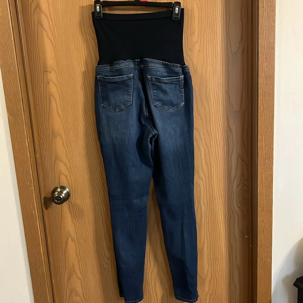 1822 Butter Maternity Over the Belly Maternity Ankle Skinny Jeans Darkwash Marco - Image 6