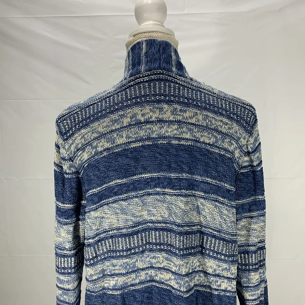 Chaps Denim Blue Open Front Long Sleeve Cardigan Size Large - Image 8