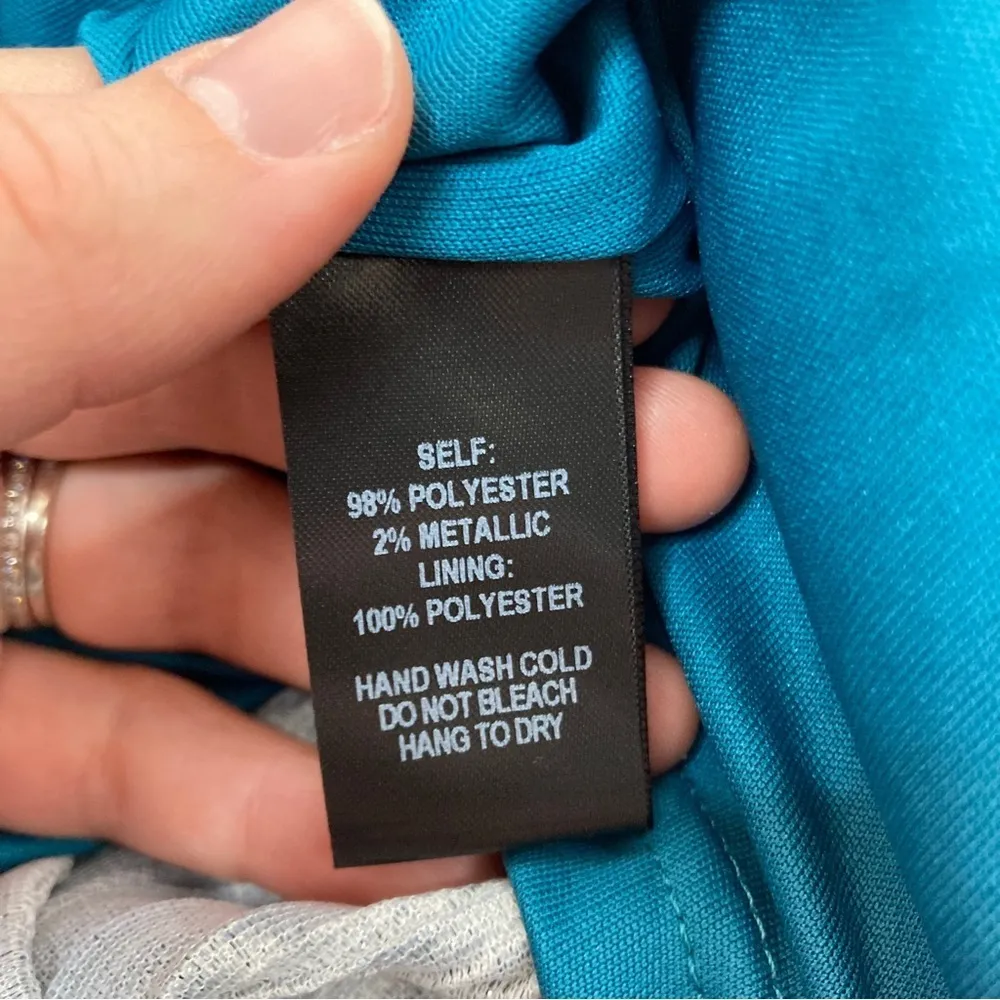 3/$30 Lulu's | Stop The Show Teal Glitter Party Dress L Blue Size L - Image 6