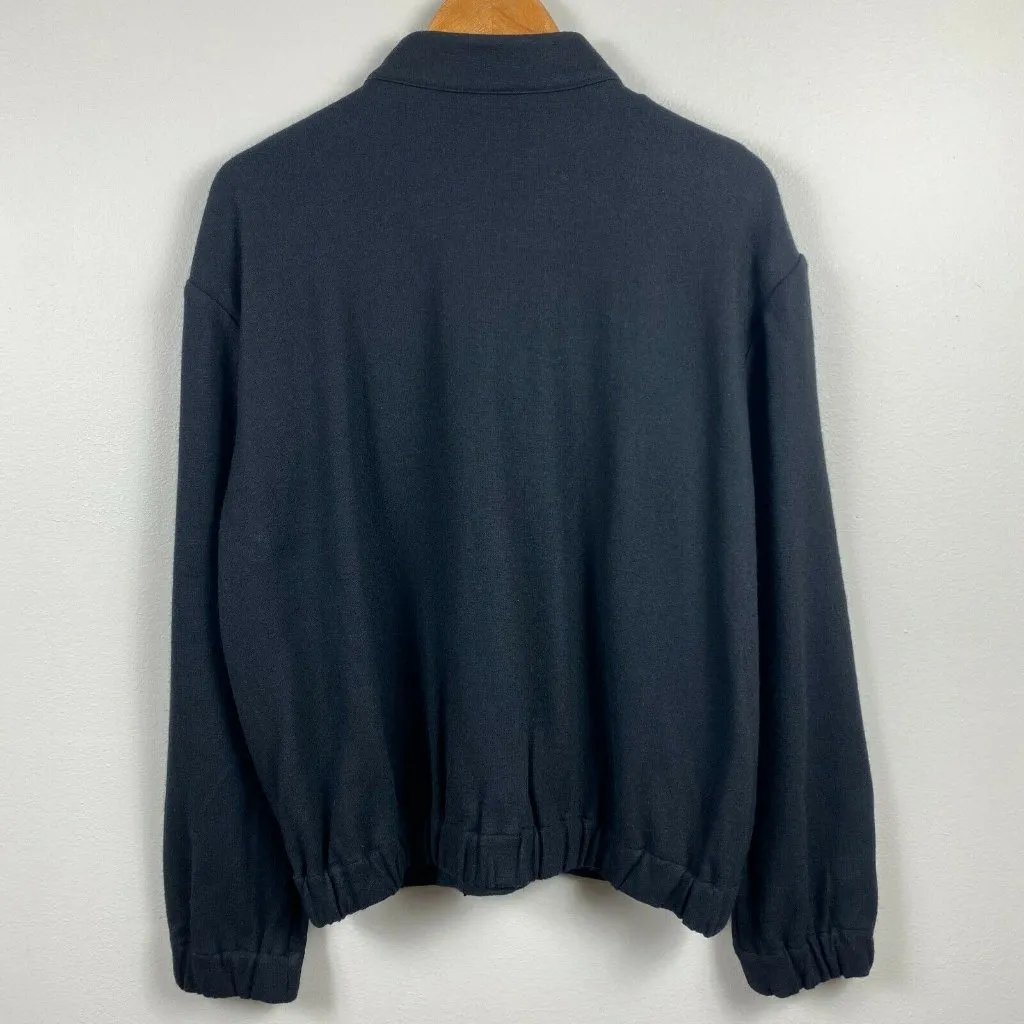 Banana Republic Jacket XL‎ Black Wool Blend Lightweight Full Zip Stretch - Image 4