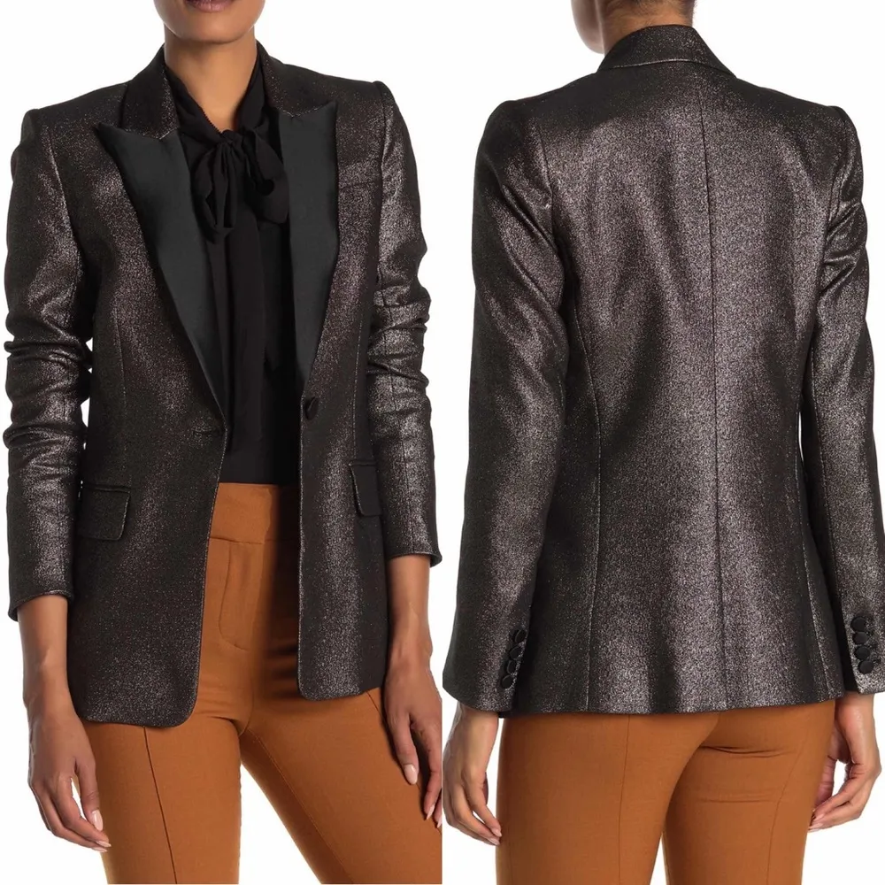 NWT Veronica beard Ashburn Metallic Blazer bronze - Image 20