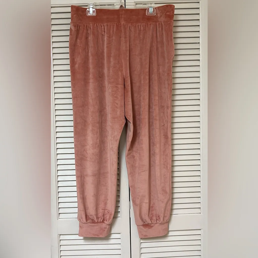 Victoria's Secret On Point Dusty Rose Velour Sweatpants -  Size XL - NWT - Image 2