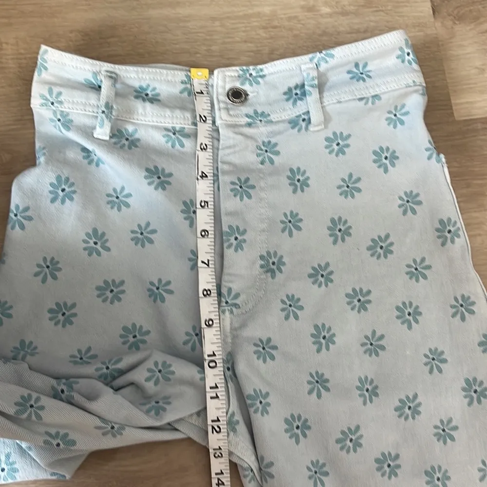 ZARA The Marine Daisy Floral Light Blue Straight Jeans sz 4 - Image 4