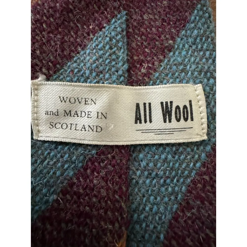 ALL WOOL woven made in Scotland multicolored tie Blue Size 3X - Image 6