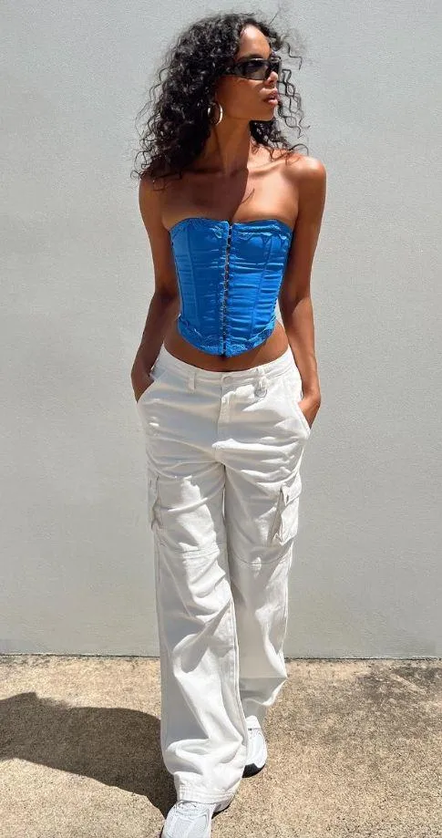 Paige White Denim Mid Rise Cargo Jeans 4 - Image 8