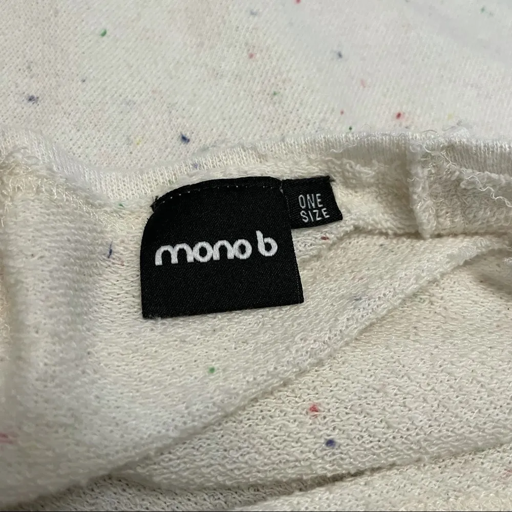 Mono B White Crew Neck Sweater with Speckled Print Size M - Image 3