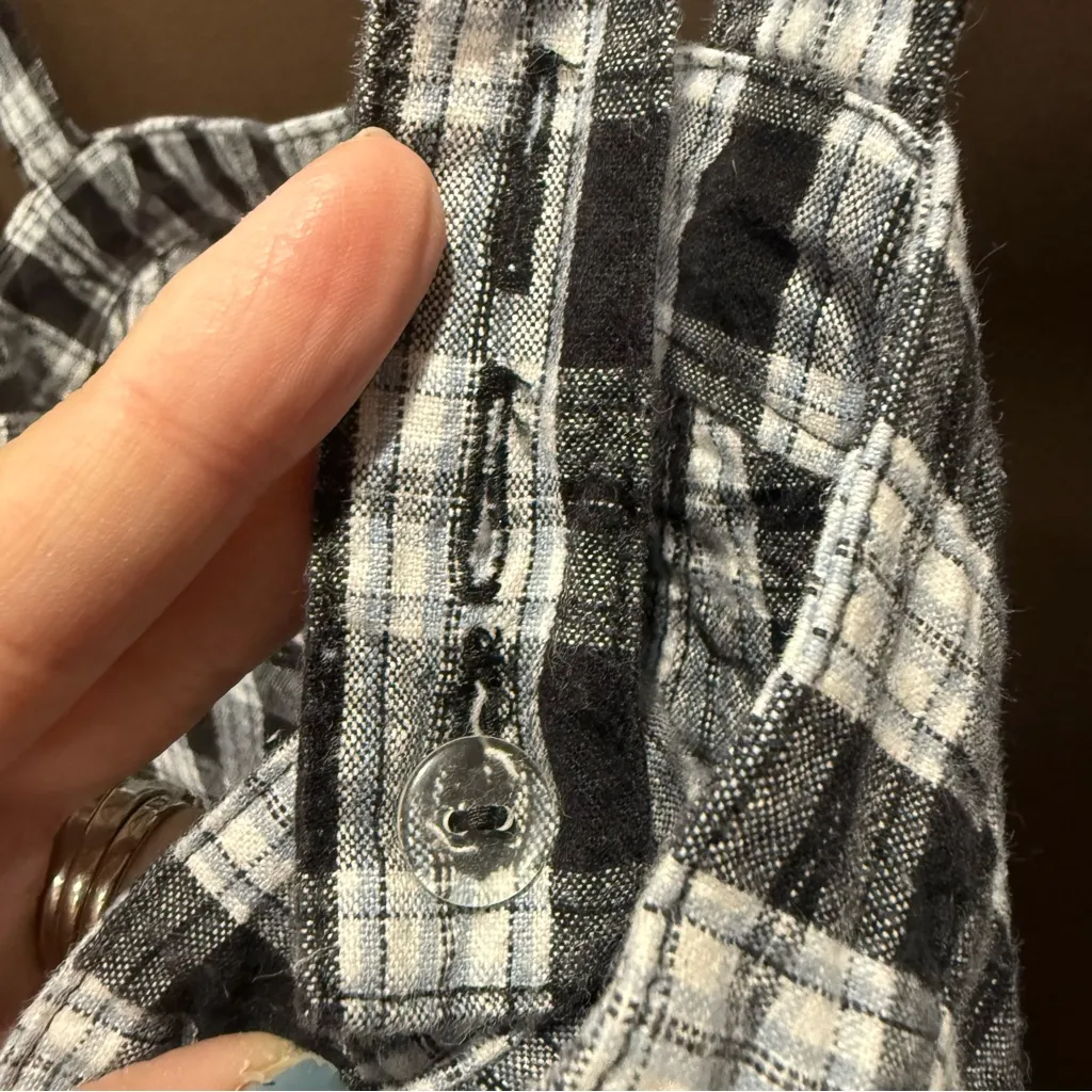 Hollister Black and White Plaid Mini Dress w/Adj Straps Size Medium CUTE - Image 3