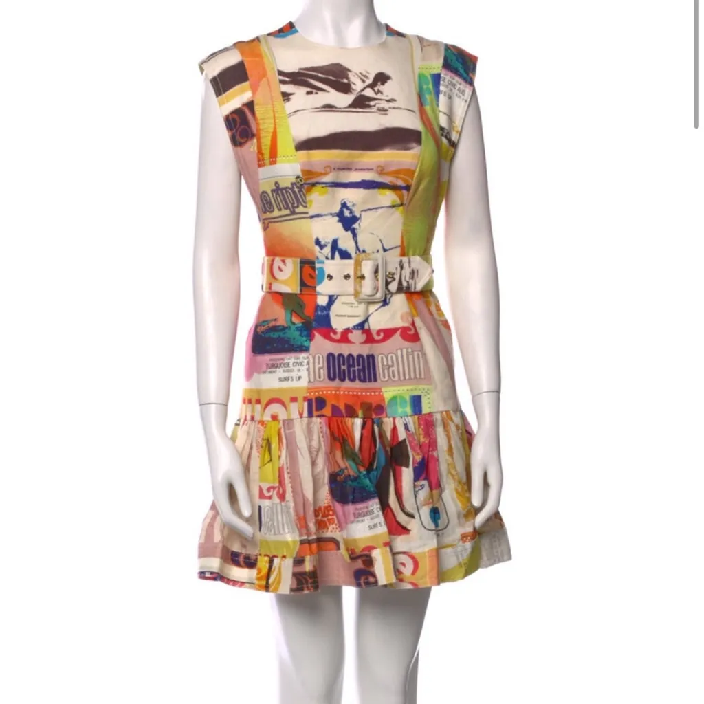 NWOT Zimmermann Multicolor Fluted Mini Dress - Image 5