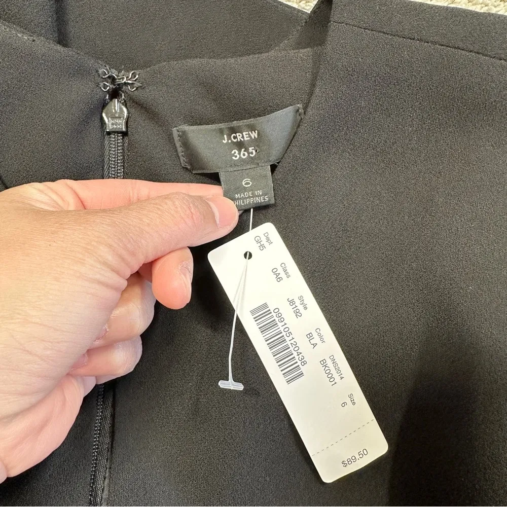 NWT J. Crew Women’s Cropped Cap-Sleeve Top Blouse in 365 Crepe Black Size 6 - Image 8