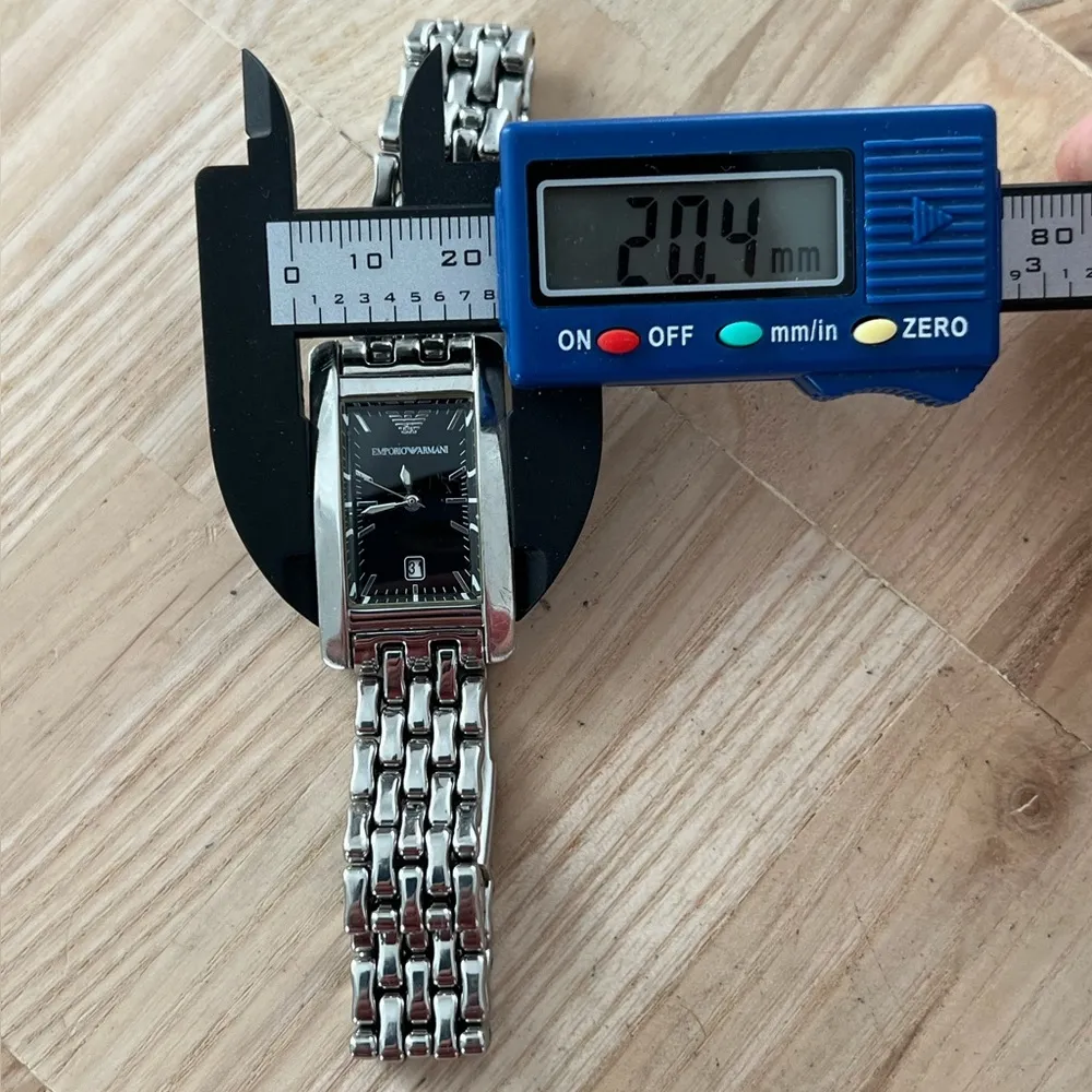 Emporio Armani Vintage Ladies Watch Solid Stainless Bracelet Case Black Dial - Image 15