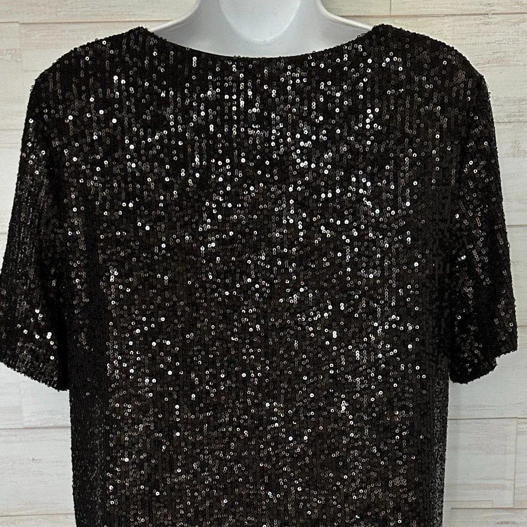 NWOT Steve Madden Sequined Mini Shift Party Cocktail Dress Size Large Black - Image 5