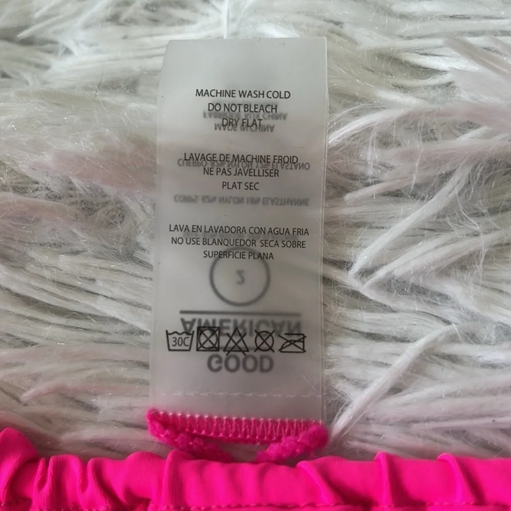 New Good American Women’s tiny ties bikini bottom in hot pink002 size Medium - Image 8