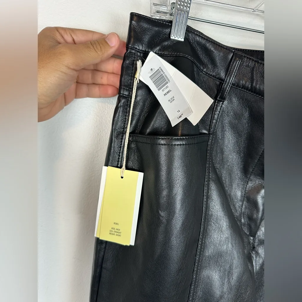 Aritzia Rebel Pant High waisted Straight Leg Vegan Leather pants Women’s Sz 14 - Image 10