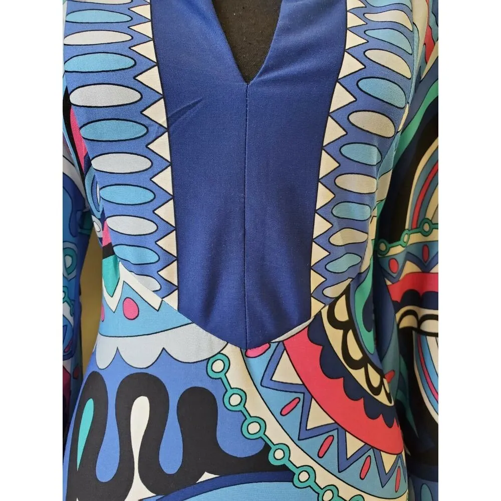 SUNNY LEIGH Dress Blue Paisley Size Large - Image 4