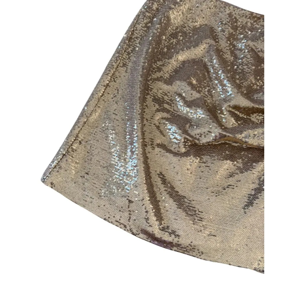 INC Gold Ruched Sequin Zip Skirt Size XXL - Image 10