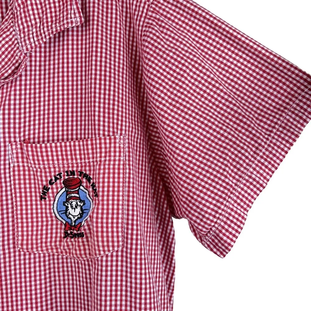 Dr. Seuss “The Cat In The Hat” Woman Size 18W/20W Red & White Check Butt… - Image 5