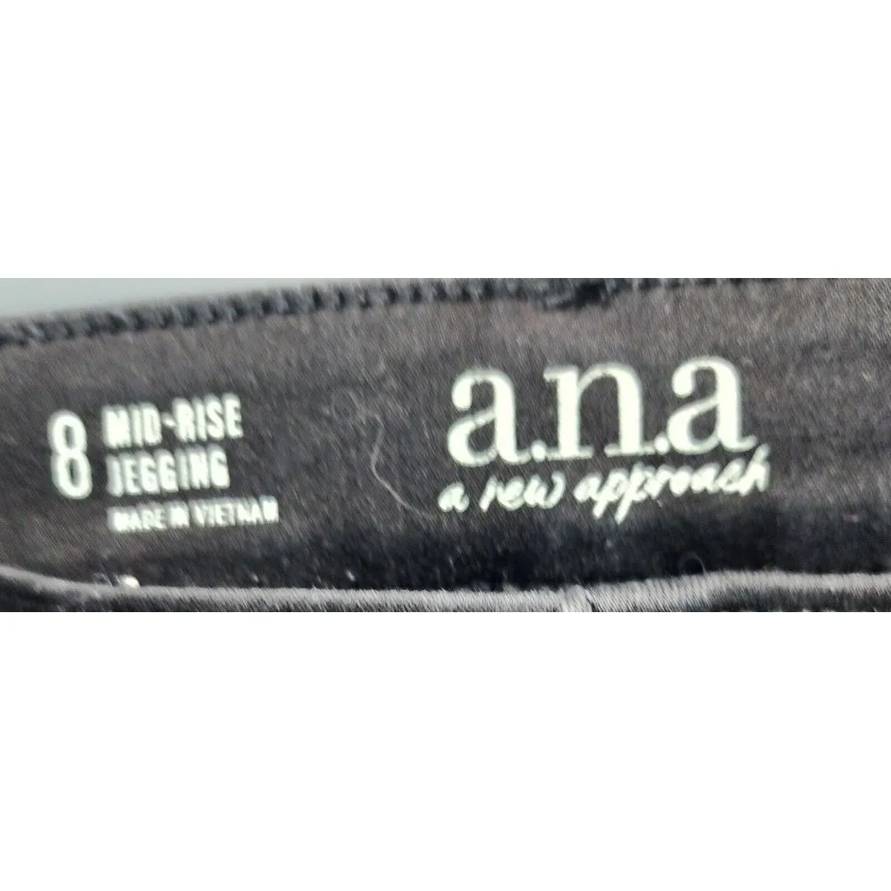 a.n.a. A New Approach Jegging Jeans Mid‎ Rise Womens 28/8 Black - Image 3