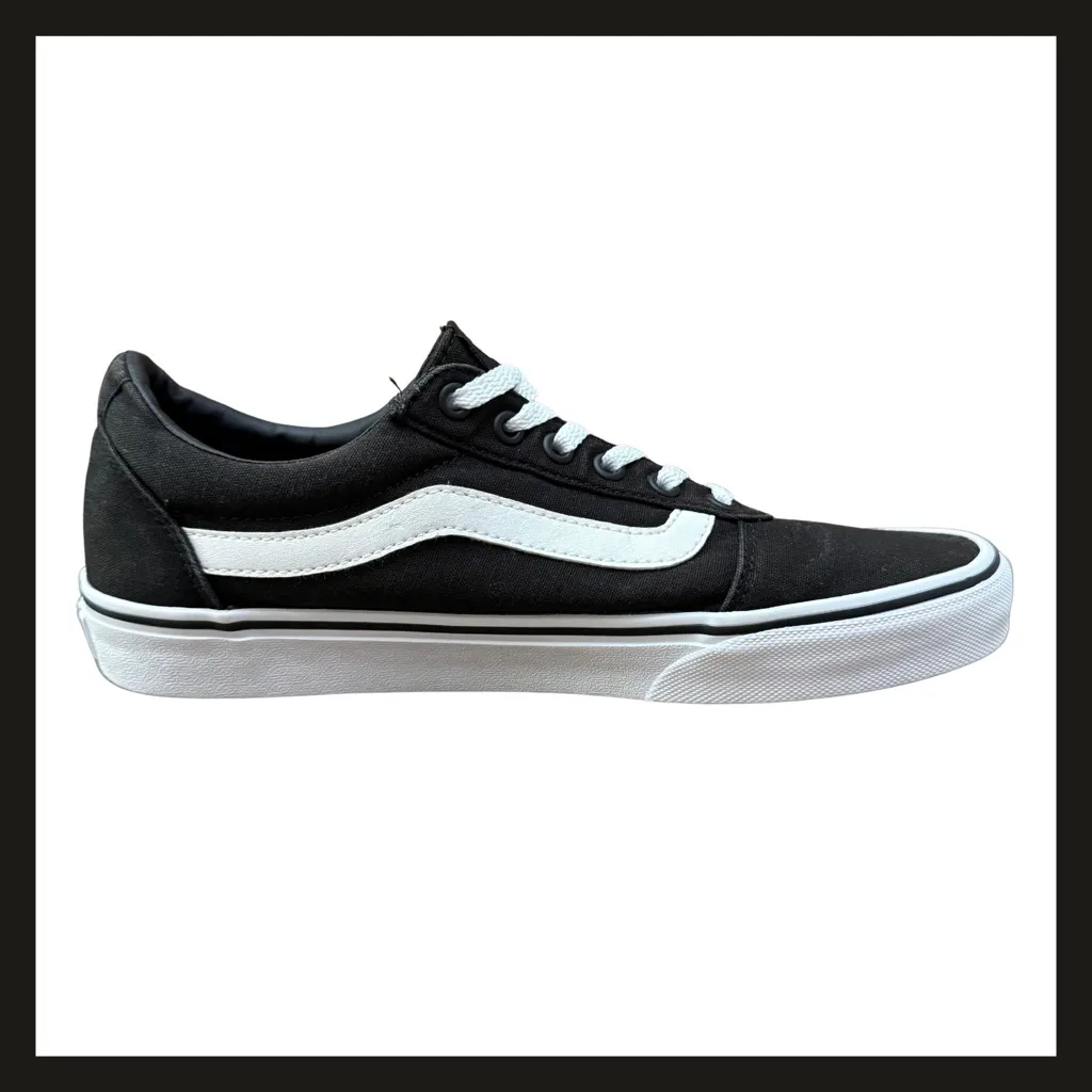 Vans Old Skool Black White Low Top Canvas Skate Shoes Women’s 9.5 Style 500714 - Image 3