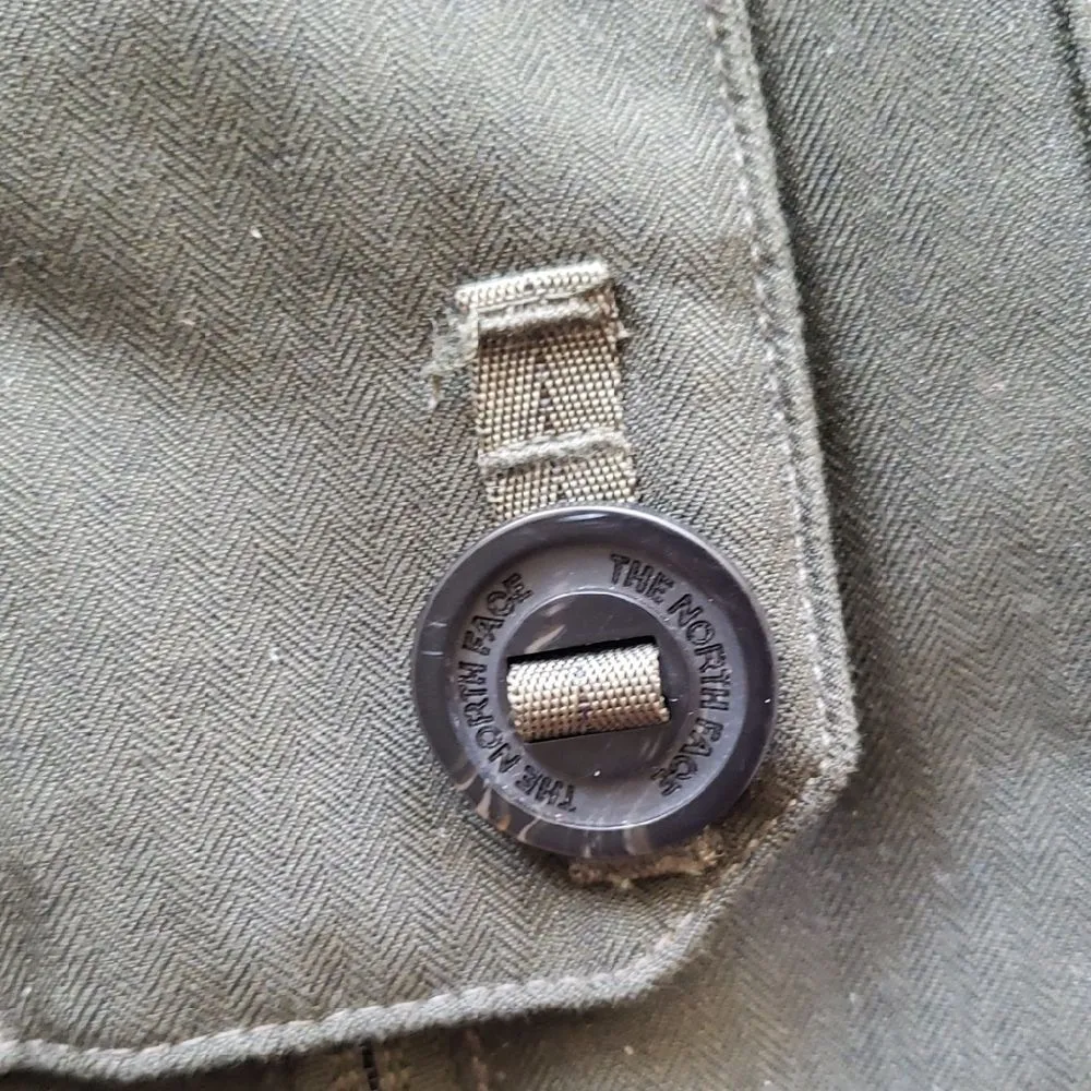 Northface Women's Green Parka Chic Feminine Winter Puffer Faux Fur Trim Size S - Image 2