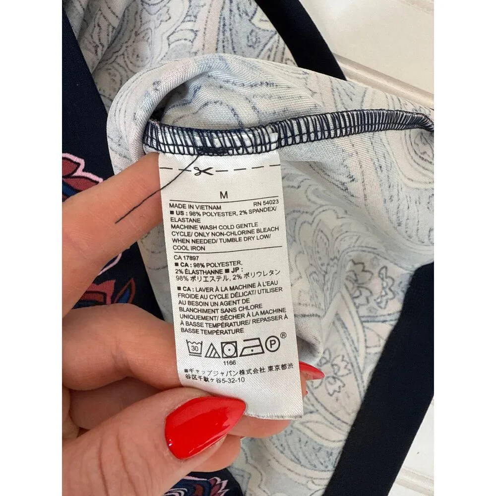 Banana Republic Navy Paisley Sleeveless Mini Sheath Dress Party Cocktail Size M - Image 6