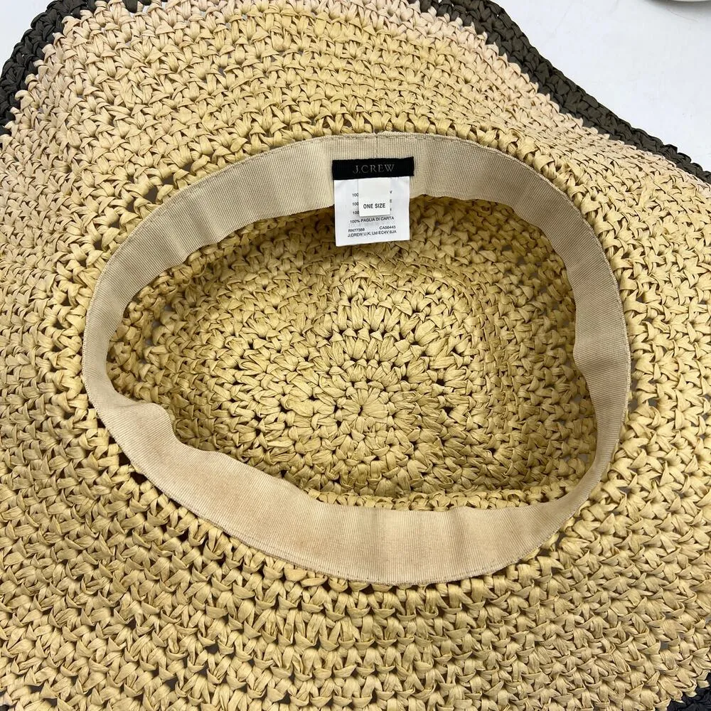 J. Crew Straw Crochet Floppy Hat C8129 - Image 4