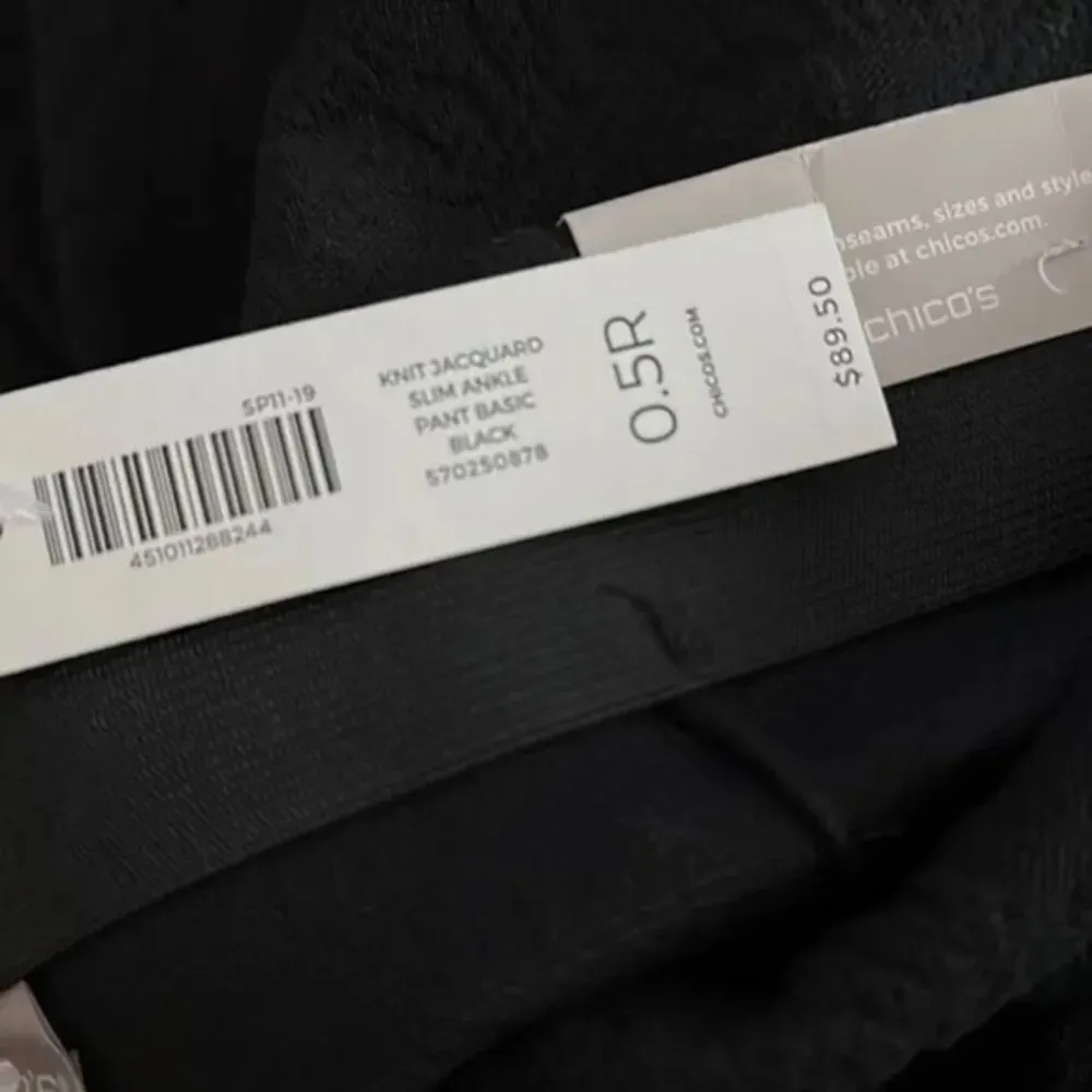 Chico’s Slim‎ Leg Pants Basic Black Retail 89 Size Small NWT - Image 3