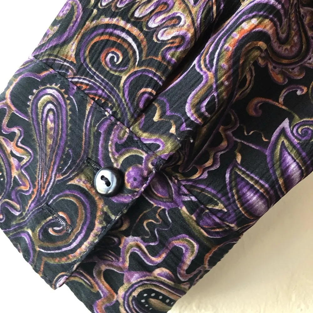 NOTATIONS Womens Open Shirt With Attached Camisole Size Small 100% Polyester - Image 7