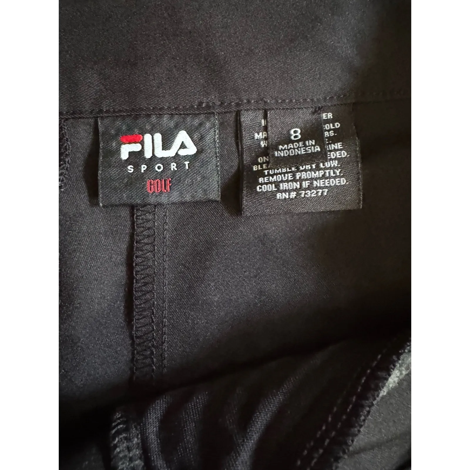 Fila Sport Woman Size 8 Athleisure Shorts Zip Front Pockets Golf Leisure Black - Image 4