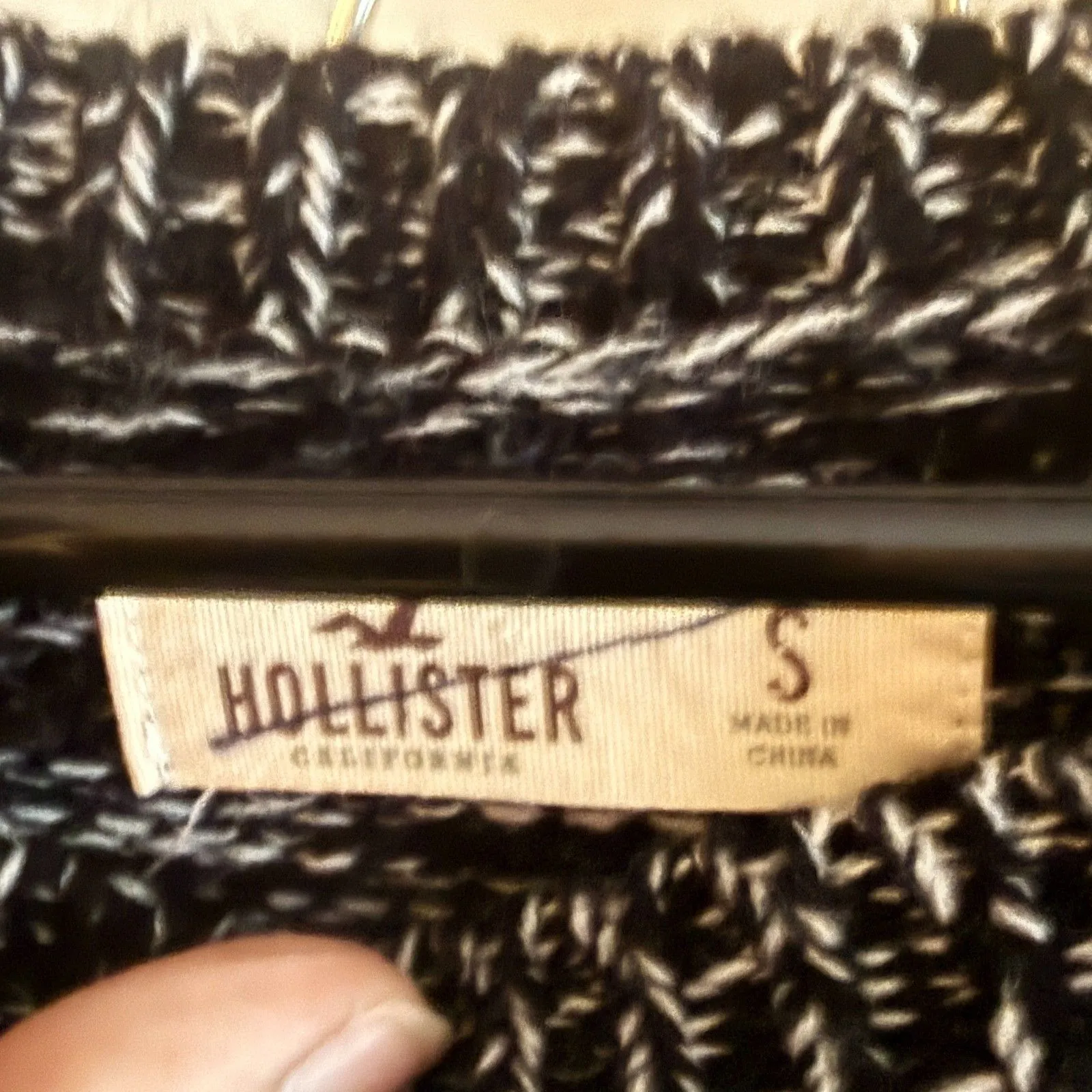 Hollister Womens Slouchy Sweater Y2K Sweater S Black Raglan Long Sleeve - Image 6