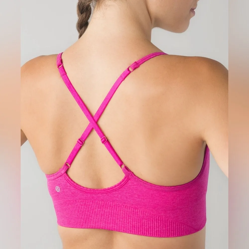 Lululemon Ebb To Street Bra Heathered Jewelled Magenta barbie pink sports tank - Image 4