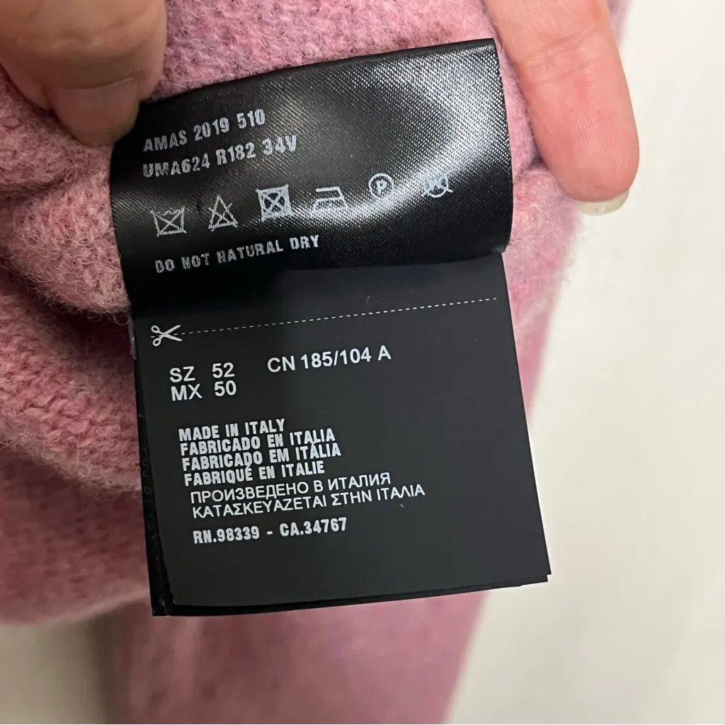 Prada Wool Crewneck Sweater Women’s XL Pink Virgin Knit Italy Pullover Classic - Image 9