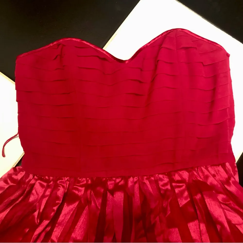 Vintage Y2K  Strapless Tulle Poofy Mini Dress Sweetheart Magenta 8 - Image 5