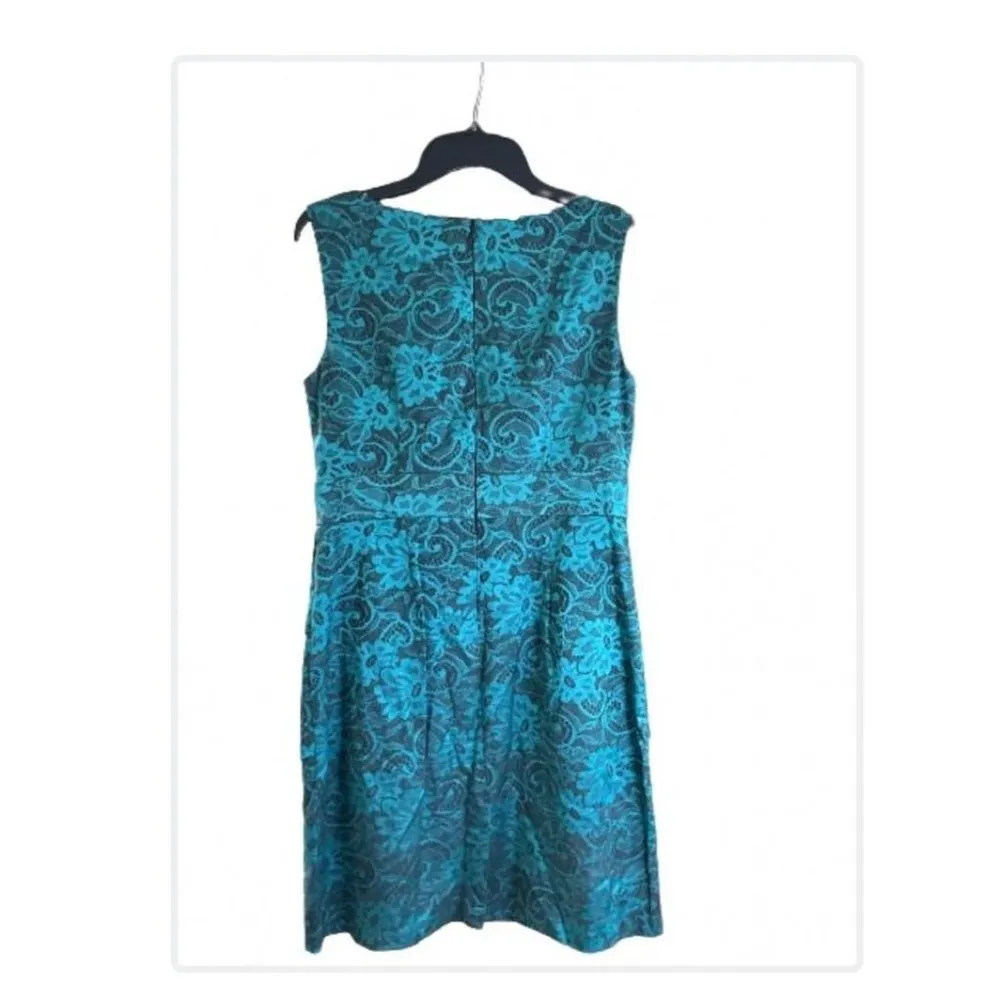 Connected Apparel Womens Size 10 Blue and Black Floral Dress - Image 2