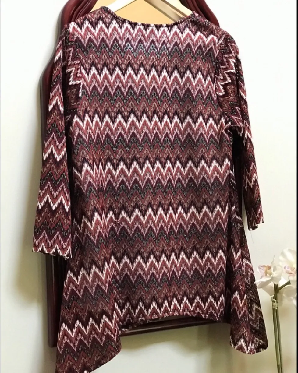 women’s top Multicolor zigzag pattern XL - Image 4