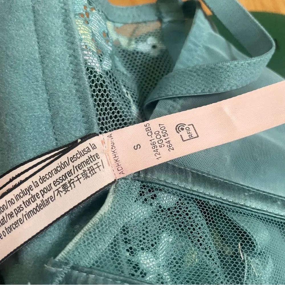 Victorias Secret Green Floral Crop Sheer Corset Top Size Small - Image 9