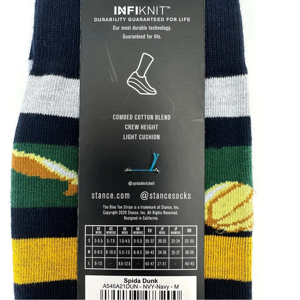 Stance Donovan Mitchell Spida Dunk Crew Socks Medium Mens Womens NBA Fan Gear Blue - Image 6