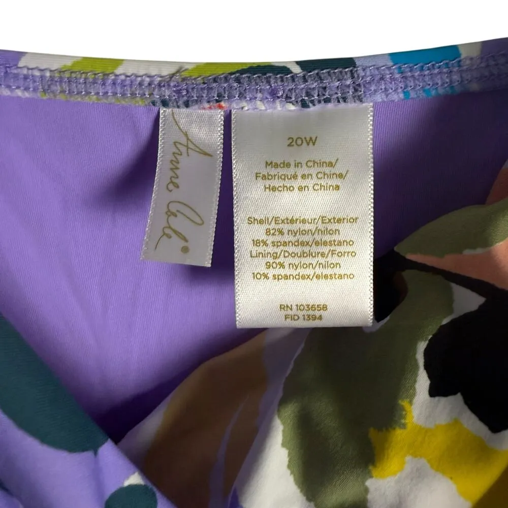 Anne Cole Women's Paisley Print Swim Dress With Skirted Bottom Plus Size 20W - Image 4