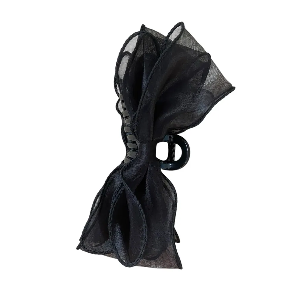 Andis Black Bow Claw Clip Cottagecore Hair Accessory - Image 5